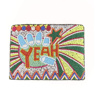 Ajouter un nouveau travail manuel multicolore perlé broderie WARHOL porte-monnaie belle élégante Designer de luxe de qualité supérieure exclusif pour fille - Product Image 4