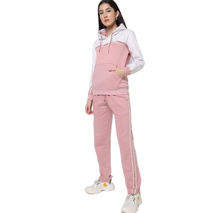 Nouveau 2026 femmes à capuche polaire respirant survêtement plaine décontracté coupe régulière deux pièces vêtements d'entraînement - Product Image 2