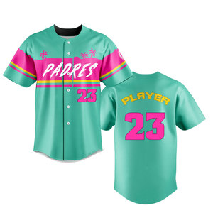 Maillots de baseball personnalisés avec boutons, tissu en polyester respirant, maillot de baseball en gros à prix avantageux avec logo - Product Image 1