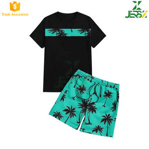 Conjunto de 2 Piezas de Camisa y Pantalones Cortos Transpirables de Secado Rápido para Hombre, Tallas Grandes, Estilo Casual de Verano para Vacaciones en la Playa - Product Image 5