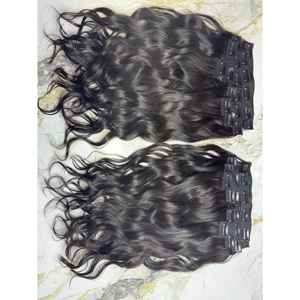 Extensiones de Cabello Ondulado Virgen Indio con Clip, 200g, 8 Pulgadas de Largo Estirado, Cabello Indio Natural 1B, Onda Natural, Yaki Liso, Onda Suelta - Product Image 2