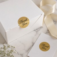 Rouleau d'autocollants de remerciement, 500 pièces, autocollants ronds autocollants en feuille d'or, autocollants de remerciement pour enveloppes, emballages cadeaux, étiquettes d'étanchéité