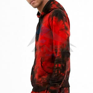 Sweats à capuche pour hommes Casual Color Tie Dye Pullover Sweat à capuche avec poche Rouge Sweats à capuche de haute qualité - Product Image 3