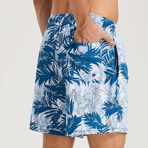 Bañador de alta calidad para hombre, logotipo bordado, 100% algodón, pantalones cortos de playa de verano, forro de malla, envío rápido, etiqueta privada OEM - Product Image 2