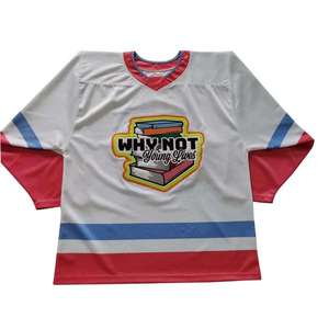 Venta al por mayor en blanco 100% poliéster sublimación alta calidad barato personalizado equipo de hockey sobre hielo jersey de entrenamiento para los hombres - Product Image 6