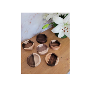 Refroidisseur de vin en bois naturel Longe Sous-verre de bouteille de vin et refroidisseur de champagne forme ronde et au meilleur prix couleur bois naturel - Product Image 1