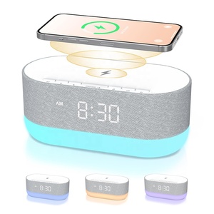 Máquina de sonido HiFiD con reloj despertador Altavoces duales 21 sonidos HiFi Cargador inalámbrico de 10W Máquina de ruido blanco <span class=keywords><strong>para</strong></span> <span class=keywords><strong>dormir</strong></span> - Product Image 1