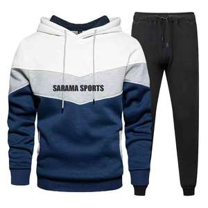 Survêtement unisexe personnalisé OEM, impression de logo personnalisé, streetwear surdimensionné, ensemble 2 pièces, survêtement en molleton, vêtements de sport pour hommes, vêtements d'entraînement - Product Image 1