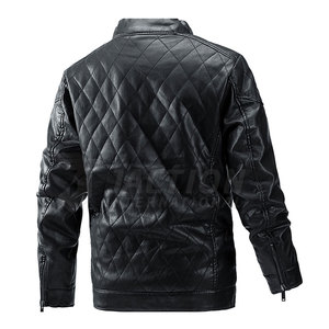 Veste en cuir de haute qualité pour hommes avec logo personnalisé vêtements en toile à la mode pour l'hiver - Product Image 2