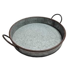 Venta caliente oxidado Vintage Look galvanizado Metal bandeja para servir para el hogar restaurante boda Bar granja fiestas bandeja para servir - Product Image 2