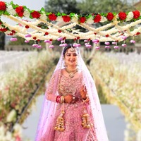 Kanopi bunga pengantin tradisional Jasmine Phoolon Ki ChadarPurple Ranunculus pernikahan pengantin India Pakistan Punjabi pernikahan