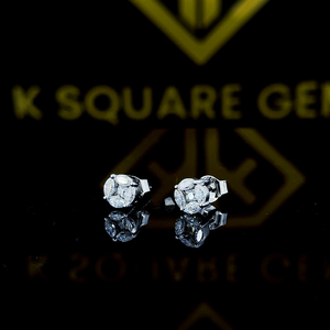 Marquise & Princess Cut Moissanite <b>Earrings</b>, Stud <b>Earrings</b>, Push <b>Back</b> <b>Earrings</b>, Wedding <b>Earrings</b> for Women, 925 <b>Silver</b> - Product Image 3