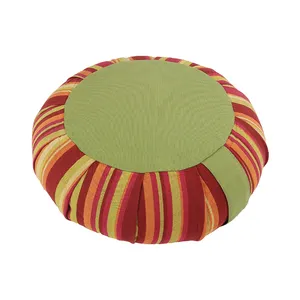 Wholesale Market Price Meditation Round Pleated Cushion Top plain Side full Printed Zafu cushion Direct Factory supplier