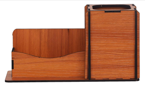 Creaciones Portalápices geométrico para escritorio Mesa de oficina elegante de madera Soporte de taza de lápiz Bonito de madera - Product Image 2