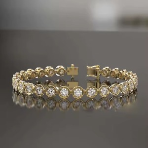 Bracelet de tennis élégant en or massif 14 carats pour femme Moissanite cultivée en laboratoire pour les mariages et les événements - Product Image 4