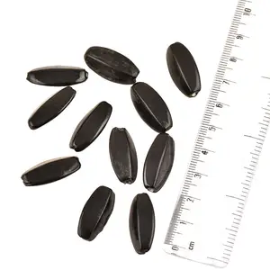散装黑色手绘米粒长椭圆形松散玻璃饰品制作珠子 (12包) 23.40毫米NGB-E67