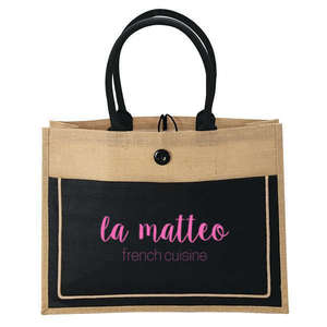 Camden Eco-Friendly <b>Natural</b> Jute Tote <b>Bag</b> Medium Size Reusable Cotton Screen Printed Beach <b>Bag</b> for Advertising Daily Use Gifts - Product Image 1