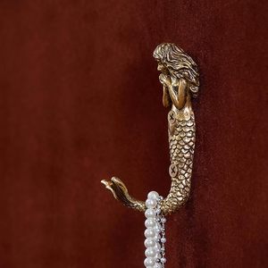 Gold Mermaid Shape Metal Wall <b>Coat</b> Hooks <b>Beach</b> Decoration Wall Mounted Hanging Rack for Keys Towel Clothes - Product Image 3