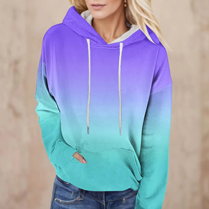 เสื้อฮู้ดลำลอง2024สำหรับผู้หญิง, เสื้อฮู้ดลำลองไล่ระดับสีพิมพ์ลาย3D ไล่ระดับสีแฟชั่นสำหรับฤดูใบไม้ร่วง - Product Image 3