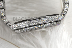 นาฬิกาเพชร Moissanite น้ำแข็ง41มม. VVS D CUT ฮิปฮอปหน้าอกสแตนเลสสีทองเต็มรูปแบบเคลื่อนไหวกระจกหน้าต่าง - Product Image 3