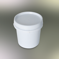 Seau cylindrique en plastique blanc de 1 litre en PP vierge + PE, emballage multi-usages pour usage industriel, y compris les cosmétiques, personnalisable