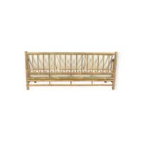 Canapé en rotin naturel de style traditionnel avec coussins en peau réglables, meubles de salon pour la maison ou le bureau