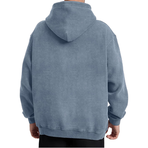 Personnalisable Noir Vintage Hoodies Hommes 100% Coton Surdimensionné Lourd Lavage À L'acide Pull Sweat Strass Conception pour L'hiver - Product Image 4