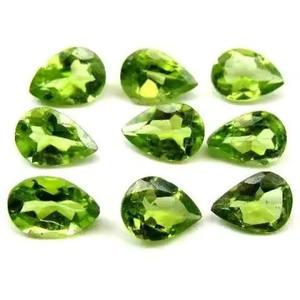 Joyería de piedras preciosas sueltas semipreciosas de pera facetadas de peridoto Natural hecha a mano de 4x6mm de calidad excepcional de fabricante verificado - Product Image 1