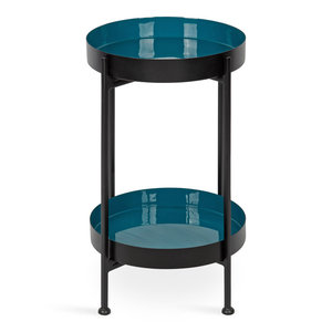 Pieds en aluminium revêtus de noir, style unique avec plateau en marbre blanc, extrémité métallique pour la décoration de la maison et des hôtels, à utiliser dans le salon, en provenance d'Inde - Product Image 1