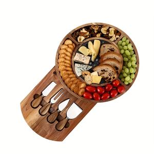 Plateau de service de forme ronde dernier modèle en bois ustensiles de cuisine vaisselle utilisation pour la maison hôtels restaurants nouveauté - Product Image 6