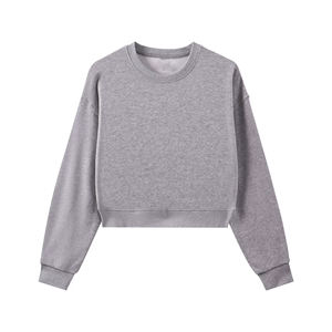 Sudadera corta de cuello redondo para otoño e invierno, sudadera de manga larga moderna y versátil, suelta e informal - Product Image 1