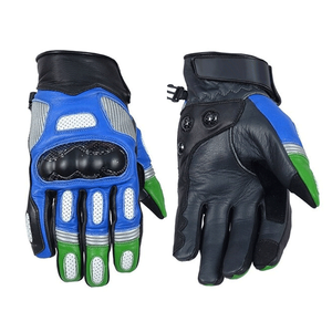 Diseño Premium Moto Azul Cuero Kevlar Touring Street Road Carbon Pantalla táctil Motocicleta Auto Racing Wear Guantes - Product Image 1