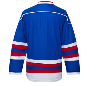 Maillot de hockey sur glace personnalisé de qualité supérieure, style streetwear, avec broderie, col en dentelle, gris, hip-hop, en sergé et maille, uniforme de hockey sur glace - Product Image 2