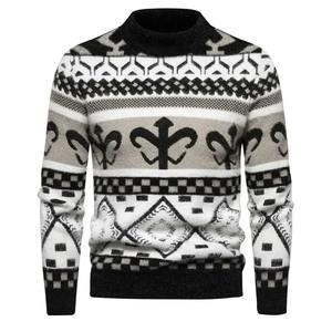 Pulls pour hommes Fit pull d'hiver à manches longues 100% coton respirant col rond pull tricoté-Vente en gros - Product Image 2