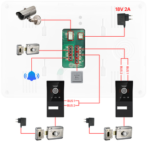 Sistema de Videoportero Inteligente Tuya de 2 Cables, Teléfono de Puerta WiFi con Ángulo Amplio de 170°, Desbloqueo por Contraseña RFID, Cámara HD de 2MP, Videollamada Bidireccional - Product Image 5