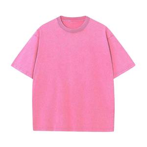 Camiseta de Manga Corta Unisex Casual de Verano, 100% Algodón, Tejido con Acabado Ácido, Transpirable y Ecológica, Personalizable OEM - Product Image 1