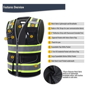 Chaleco de trabajo de seguridad disponible en diseños personalizados con diferentes colores/Chaleco de trabajo de alta calidad para hombres - Product Image 5