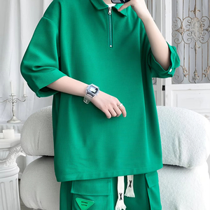 Camiseta de verano personalizada para hombre, Camiseta holgada de manga corta, Top de punto transpirable deportivo informal a la moda de calle alta - Product Image 1