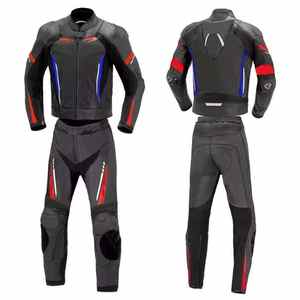 ชุดขับขี่มอเตอร์ไซค์หนังคุณภาพสูงสำหรับผู้ชาย ระบายอากาศได้ดี กันลม ปรับแต่งได้ พร้อมอุปกรณ์ป้องกัน - Product Image 1