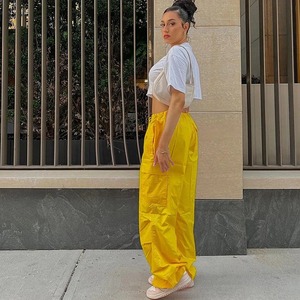 Pantalones DE TRABAJO sueltos informales a la moda de otoño, medias de pierna adelgazantes de gran tamaño con cierre de cintura elástica, estilo callejero de verano frontal plano - Product Image 2