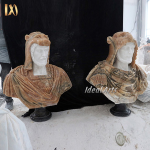 Busto de Hércules de Mármol Multicolor para Decoración de Jardín Exterior, Mesa Interior y Hogar - Product Image 3