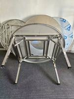 OEM Table pliante ronde carrée pour restaurant coréen Hotpot Barbecue au gaz butane Ensemble de table ronde pliable en acier inoxydable