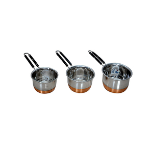 Sartén de inducción Diseño elegante Base plana Acero inoxidable Cobre Fondo Salsa Sartén Utensilios de cocina Sartén de inducción con mango para la venta - Product Image 1