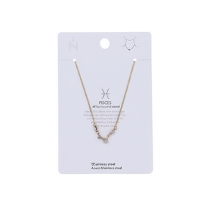 Colgante del Zodiaco Piscis, Chapado en Oro, Acero Inoxidable, Minimalista, para Mujer, Joyería Fina - Product Image 2