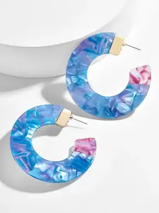 Boucles d'oreilles pendantes à la mode pour femmes vintage Mignon goujon en bois et en résine avec couleur personnalisée pour les filles - Product Image 3