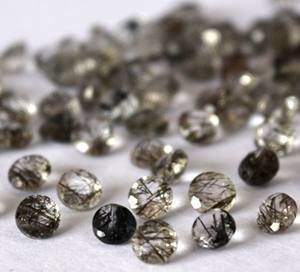 แร่ควอตซ์เจียระไนแบบรูไทล์สีดำธรรมชาติสีดำ5มม. - Product Image 6
