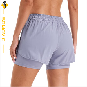 Pantalones cortos para correr de secado rápido con estampado de leopardo y cintura alta para mujer, ligeros, transpirables, listos para entrenar, para enviar al mercado de la UE/EE. UU. - Product Image 3
