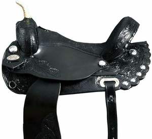 Vente chaude de selle Western Roping en cuir noir de qualité supérieure excellente adhérence équestre pour l'équitation - Product Image 6