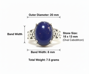 แหวนพลอยลาพิส ลาซูลีสุดหรู พร้อมเอฟเฟกต์ดาวธรรมชาติ สำหรับเครื่องประดับระดับไฮเอนด์และคนรักแฟชั่นสำหรับงานปาร์ตี้ - Product Image 3