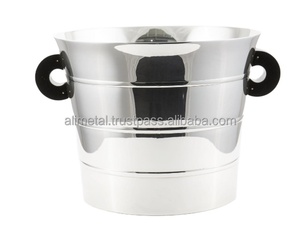 Seau à Champagne en acier inoxydable moderniste personnalisable, refroidisseur de vin ou seau à glace pour les fêtes intérieures et extérieures - Product Image 2